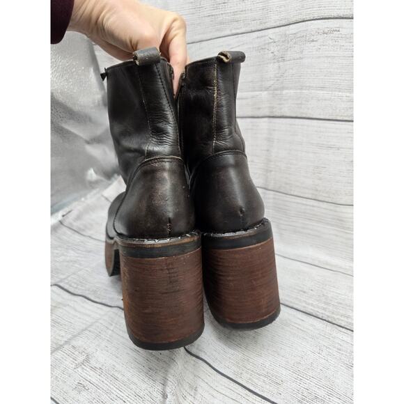 Vintage Early DESTROY Women's Ankle Boot Chunky Black Leather Size 43 EU *READ* - Picture 2 of 16